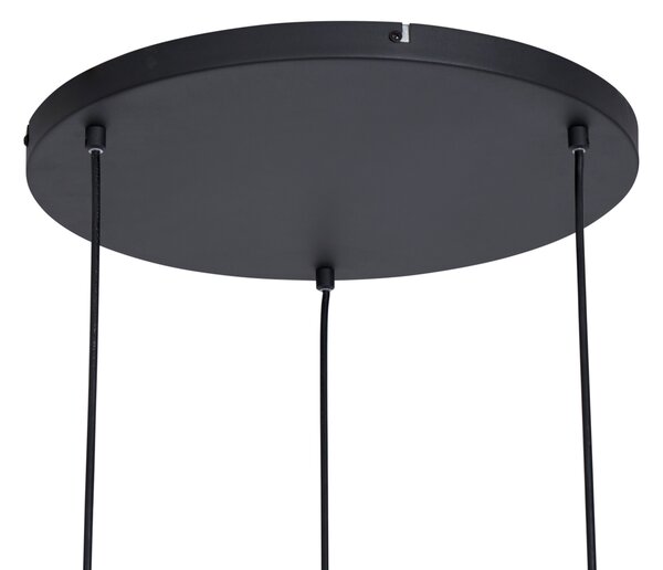 Lampă suspendată de design neagră rotundă cu 3 lumini - Indu