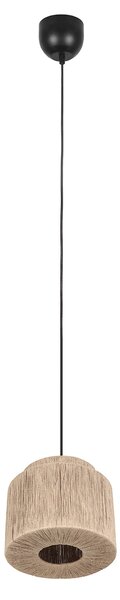 Lampă suspendată Japandi neagră cu frânghie maro 31cm - Smilla
