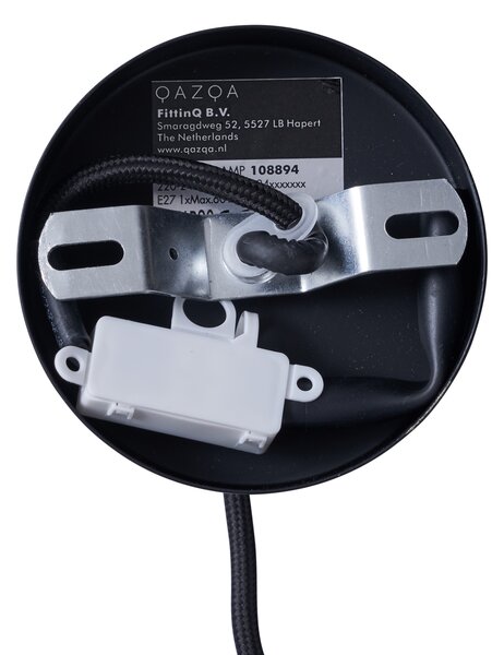 Lampă suspendată modernă neagră cu interior auriu - Loes