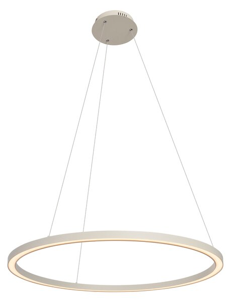 Plafonieră suspendată bej cu LED, 80 cm, cu dimmer în 3 trepte - Girello