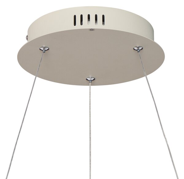 Plafonieră suspendată bej cu LED, 80 cm, cu dimmer în 3 trepte - Girello
