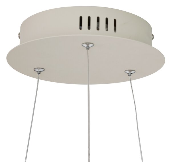 Lampă suspendată de design bej 60cm incl. LED cu 3 trepte de intensitate luminoasă - Girello