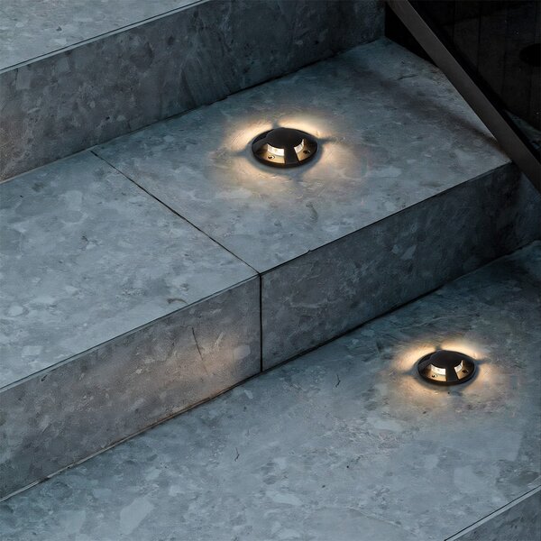 Spot modern de sol negru GU10 50mm Efect de 4 lumini IP65 - Cellar