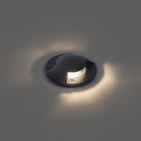 Spot modern de sol negru GU10 50mm Efect de 2 lumini IP65 - Cellar