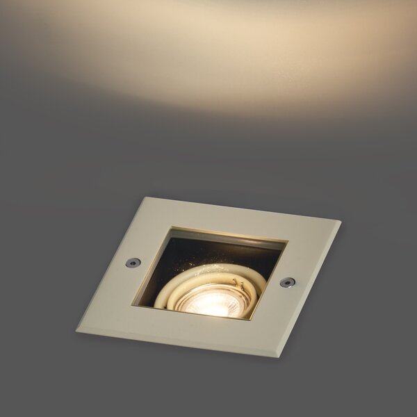 Spot modern de sol bej GU10 50mm rotativ și înclinabil IP65 - Oneon