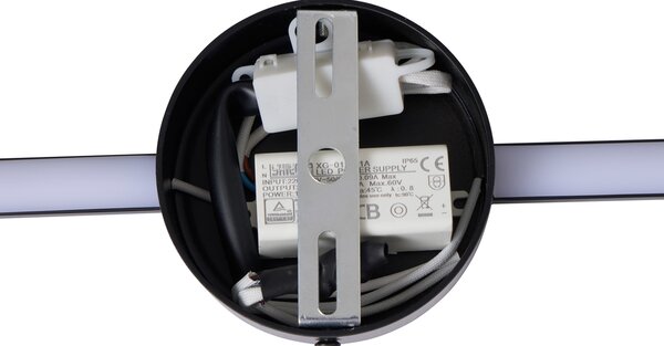 Lampă de perete modernă neagră 60cm incl. LED - Clockwise