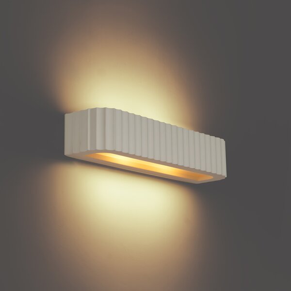 Lampă de perete scandinavă bej dreptunghiulară cu 2 lumini - Plaster