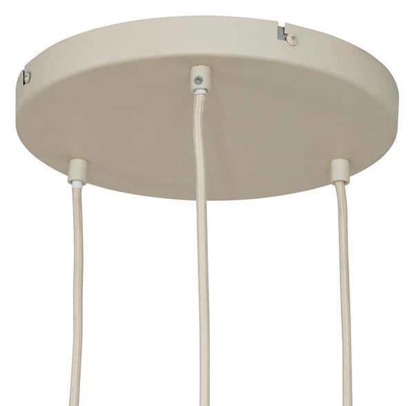 Lampă pandantiv retro bej cu sticlă mată 3 lumini - Fedde