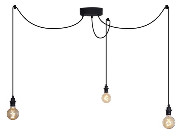 Lampa suspendată de exterior neagră cu 3 lumini IP44 - Cava
