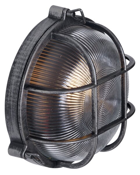 Lampă de perete pentru exterior argintie rotundă IP44 - Noutica