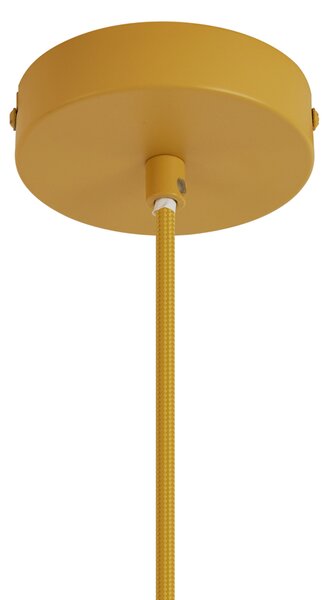 Lampă pendantă retro galben muștar cu sticlă mată - Fedde