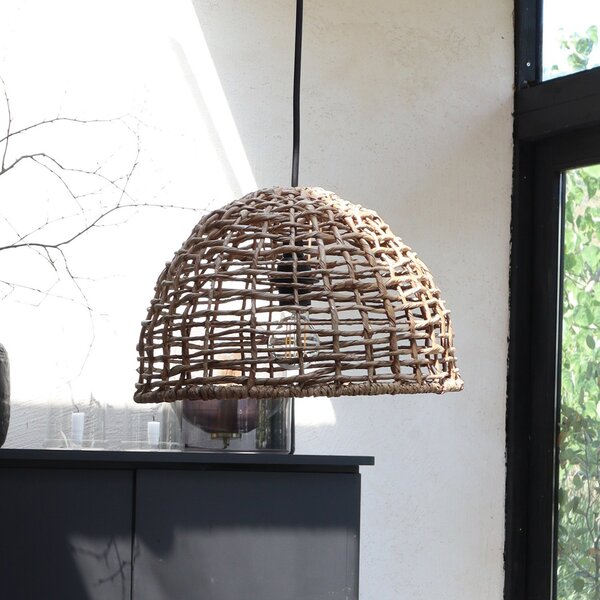 PR Home lampă suspendată de exterior Cebu, Ø 37 cm, cablu 2.5m, IP44, reglabil, Lemn, Lemn, Casă de țară / Rustic
