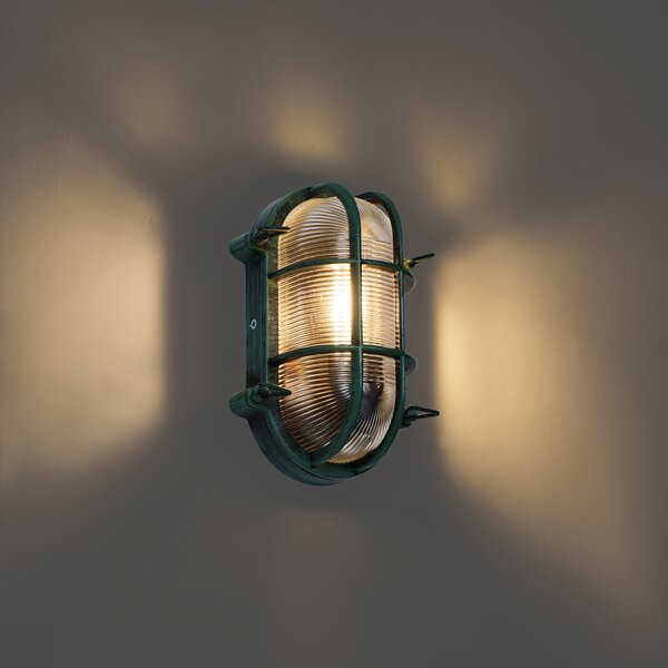 Lampă de perete de exterior verde ovală IP44 - Noutica