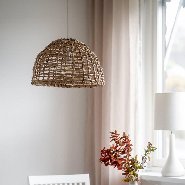 PR Home lampă suspendată de exterior Cebu, Ø 37 cm, cablu 2.5m, IP44, reglabil, Lemn, Lemn, Casă de țară / Rustic