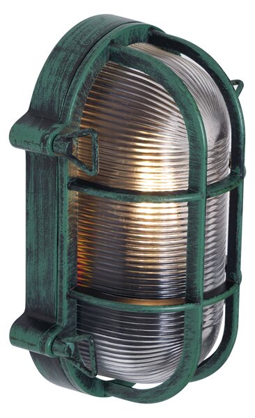 Lampă de perete de exterior verde ovală IP44 - Noutica