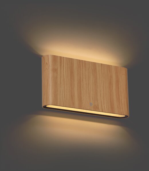 Lampă scandinavă de perete pentru exterior cu imprimeu de lemn 17,5 cm, inclusiv LED IP65 - Batt
