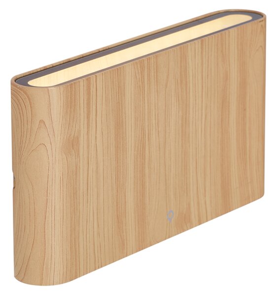 Lampă scandinavă de perete pentru exterior cu imprimeu de lemn 17,5 cm, inclusiv LED IP65 - Batt