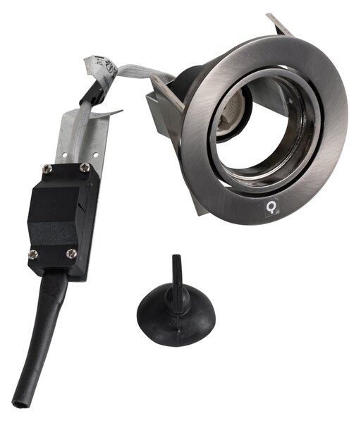 Set de 6 spoturi încastrate moderne Gunmetal GU10 rotunde, orientabile de 50 mm - Cisco