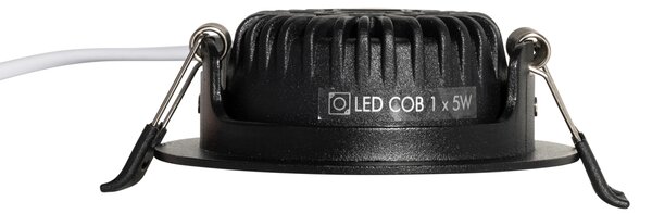 Set de 6 spoturi încastrate negre, înclinabile, 8,2 cm, inclusiv LED Dim to Warm IP54 Ultra Slim - Pupil