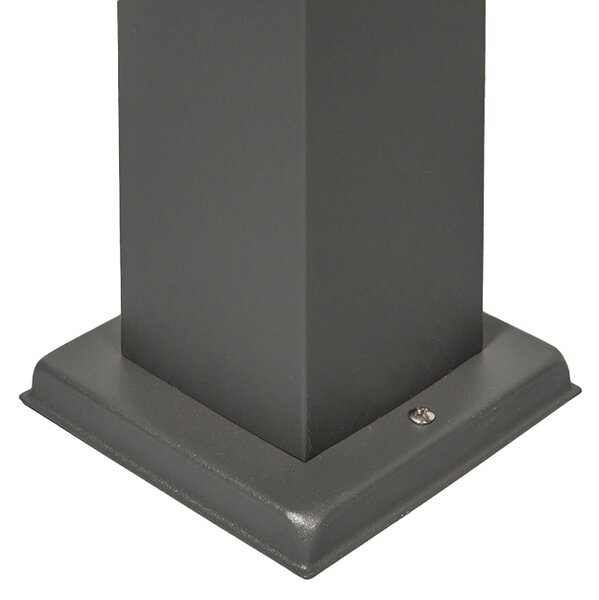 Stâlp modern pentru exterior 45cm gri închis cu opalin IP44 - Malios