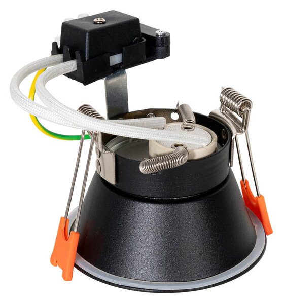 Set de 6 Spoturi încastrate moderne Negre cu auriu GU10 50mm IP44 - Dept