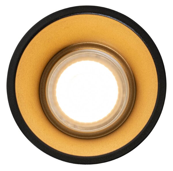 Set de 6 Spoturi încastrate moderne Negre cu auriu GU10 50mm IP44 - Dept