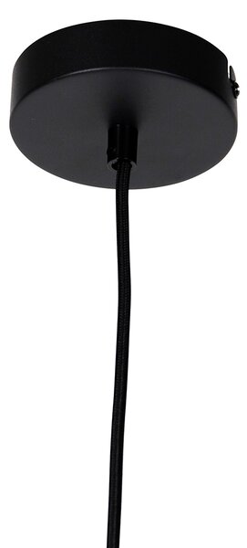 Lampă suspendată rustică neagră cu abajur bej 50 cm - Combi 1