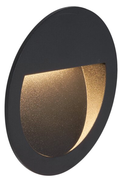 Lampă modernă de perete încastrată neagră, incl. LED IP65 - Gem