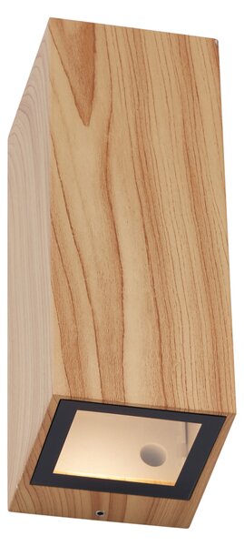Lampă de perete scandinavă din lemn cu 2 lumini GU10 70mm IP54 - Baleno