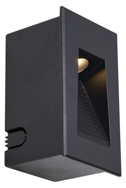 Lampă modernă de perete încastrată neagră 7cm incl. LED IP65 - Trem