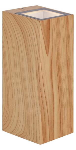 Lampă de perete scandinavă din lemn cu 2 lumini GU10 70mm IP54 - Baleno