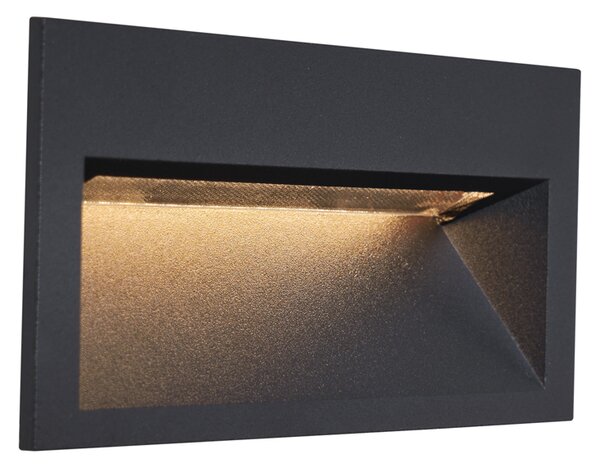 Set de 6 Aplice Moderne Îngropate Negre 16cm Incl. LED IP65 - Mert
