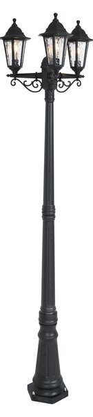 Stâlp clasic de exterior negru 217cm IP44 - New Haven Hammered