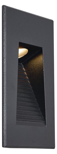 Lampă modernă de perete încastrată neagră 7cm incl. LED IP65 - Trem