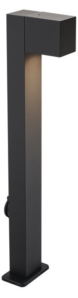 Lampă de podea modernă de exterior neagră 65cm cu priză IP44 - Baleno