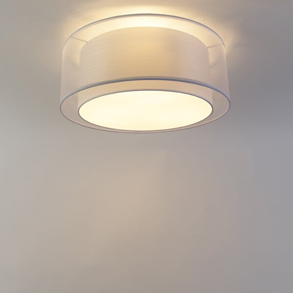 Plafoniera moderna alba 50 cm 3 lumini - Drum Duo