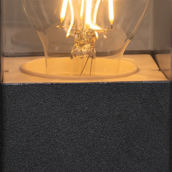 Lampă de exterior cu picior neagră 50 cm IP44 cu sticlă fumurie - Denmark