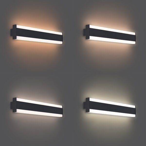 Lampă de perete modernă neagră CCT 60cm incl. LED IP54 - Vanya