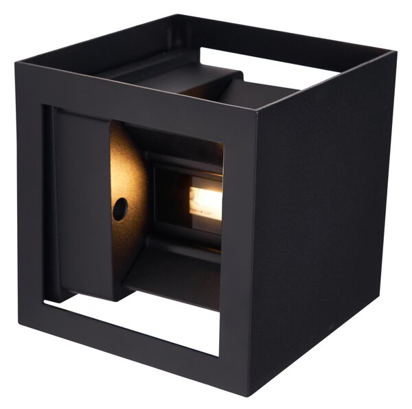 Lampă de perete modernă neagră cu LED inclus IP44 - Edwin Quadro