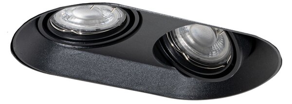 Spot integrat rotund negru GU10 50mm 2 lumini - Hubs