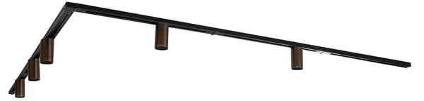 Sistem modern de iluminat pe șine cu 5 spoturi bronz închis monofazat GU10 35mm - Iconic Ruby