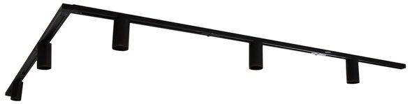 Sistem de șină modern cu 5 spoturi negre monofazate GU10 50mm - Iconic Ruby Honey