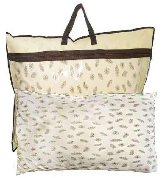 Set 2 perne din puf de gasca cu invelis din bumbac 50 x 70 cm