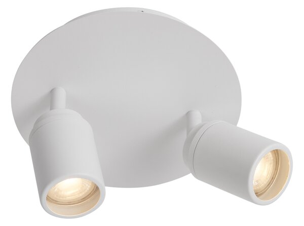 Spot modern de baie alb cu 2 lumini IP44 - Ducha