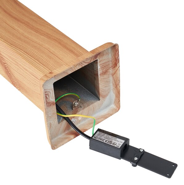 Lampă modernă de exterior din oțel cu imprimeu de lemn 80cm IP44 - Malois