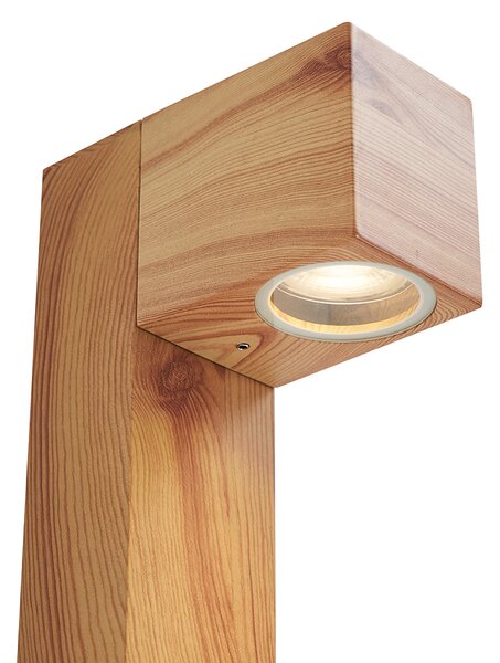 Lampă de exterior din aluminiu cu imprimeu de lemn cu țăruș de sol și presetupe 65cm IP44 - Baleno