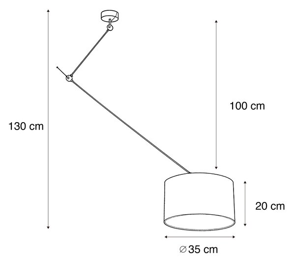 Plafonieră Neagră cu Abajur de Catifea Bronz 35cm - Blitz
