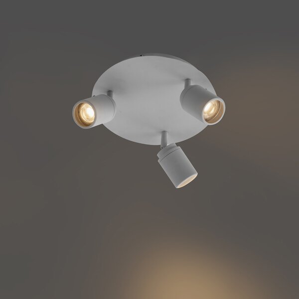 Spot modern pentru baie alb cu 3 lumini IP44 - Ducha