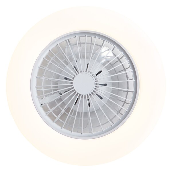Ventilator de tavan alb 48,5 cm incl. LED Dimmable in Kelvin cu telecomandă - Clemo