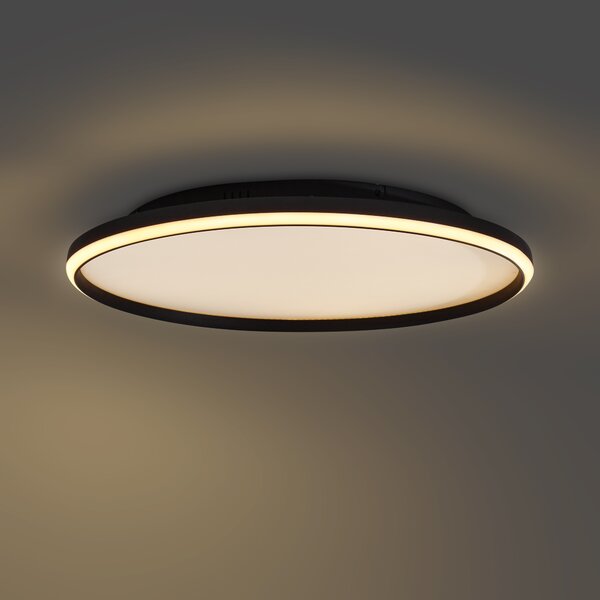 Plafonieră de design neagră cu alb, incl. LED, cu 3 trepte de intensitate luminoasă - Xavi